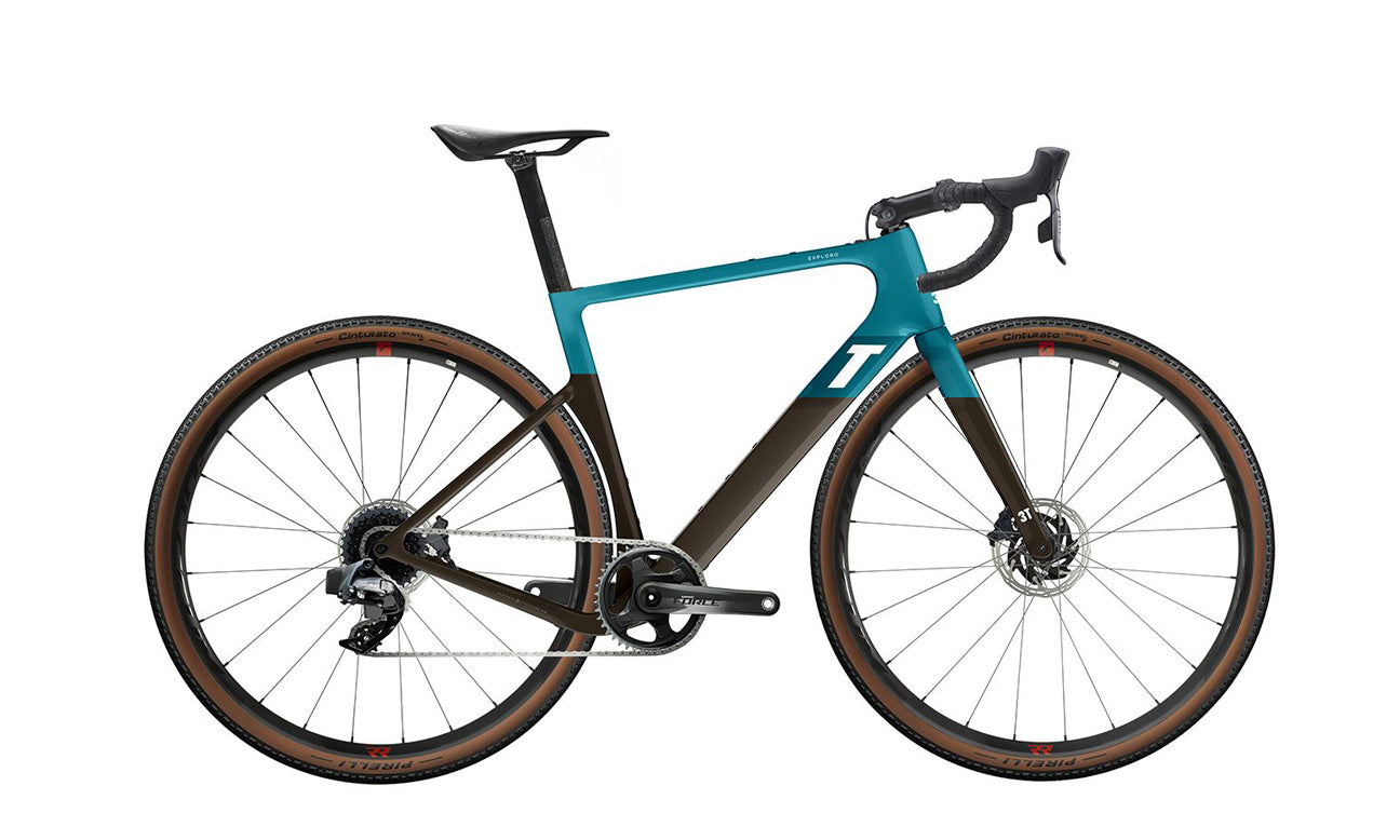 3T Exploro Racemax Force AXS 1X12 Brown and Blue Gravel Bike